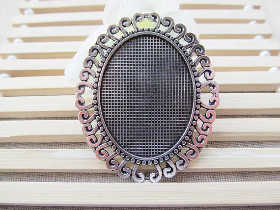 50pcs 2 Colors Oval/Ellispe Border Frame Base Setting Pendant Charm/Finding,fit 30mmx40mm Cabochon/Picture/Cameo