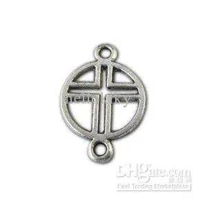 

500pcs Tibetan silver Metal Cross Circle Connectors A10630