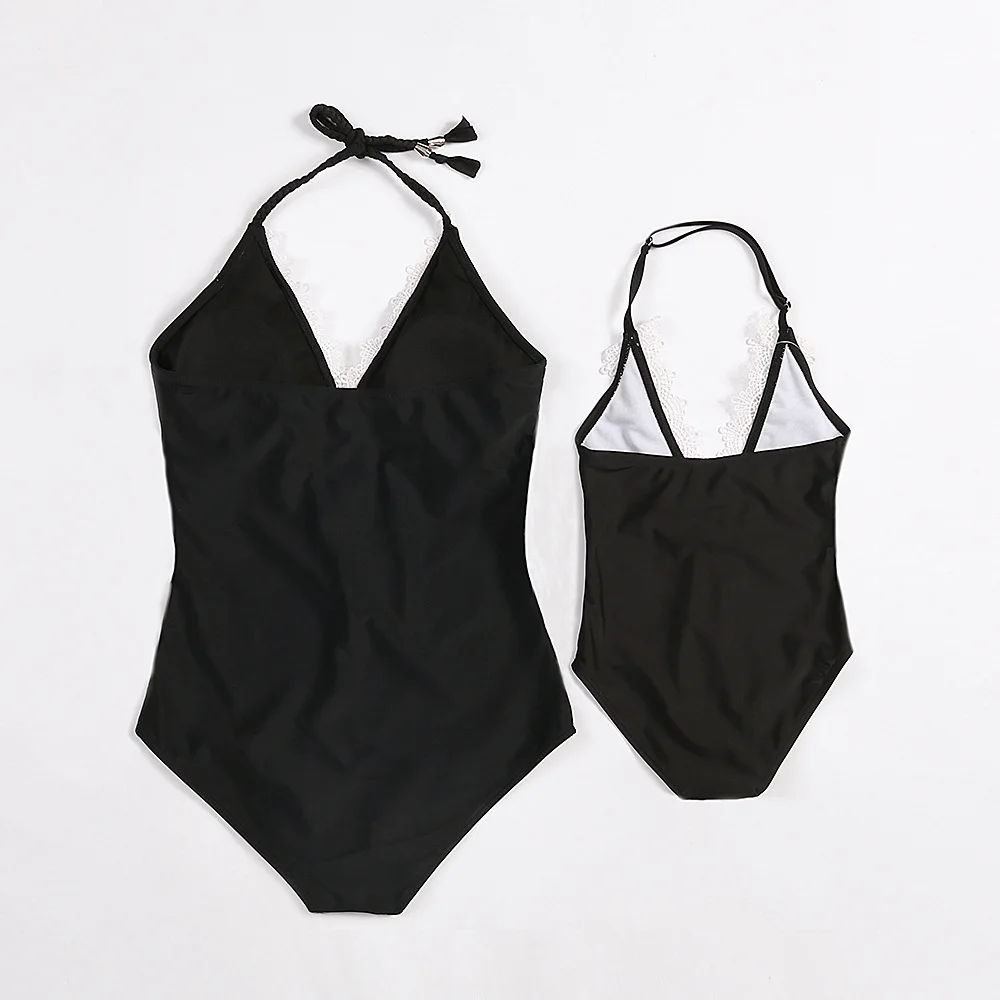 2019 New Summer Style Family Matching Swimsuit Mother and Daughter Swimwear One Piece Bikini Matchs Beachwear Lovely Mum Girl