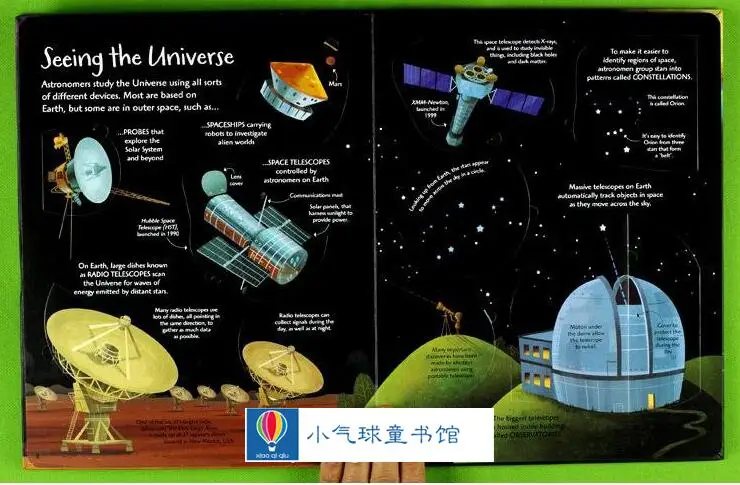 Usborne ver dentro do universo inglês educacional 3d aleta livro de imagens do bebê presente da primeira infância crianças lendo livros de história