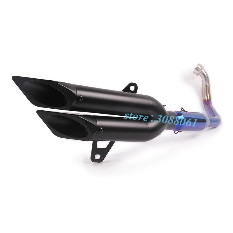 Full System Motorcycle Exhaust Escape For Honda FORZA 300 Modified Motorbike Front Connection Link Pipe Muffler 2 Holes Slip On