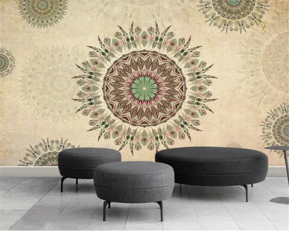 

custom Vintage big flower Mural 3d Wallpaper for Living Room TV Background Wall Painting 3D Wallpaper Home Decoration