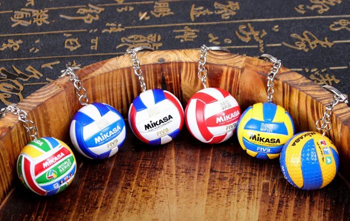 Hot Sport Beach Volleyball PVC Keychain Key Chains Chain Ring Football Beach Ball Key Ring Gifts Men Jewelry Keyring Keychains