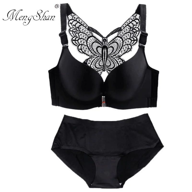 

Large Bra Front Button Underwear Suit for Women Fat MM cup 200 kg Underwear Suit without Steel Bracket on Beautiful Back bra+set