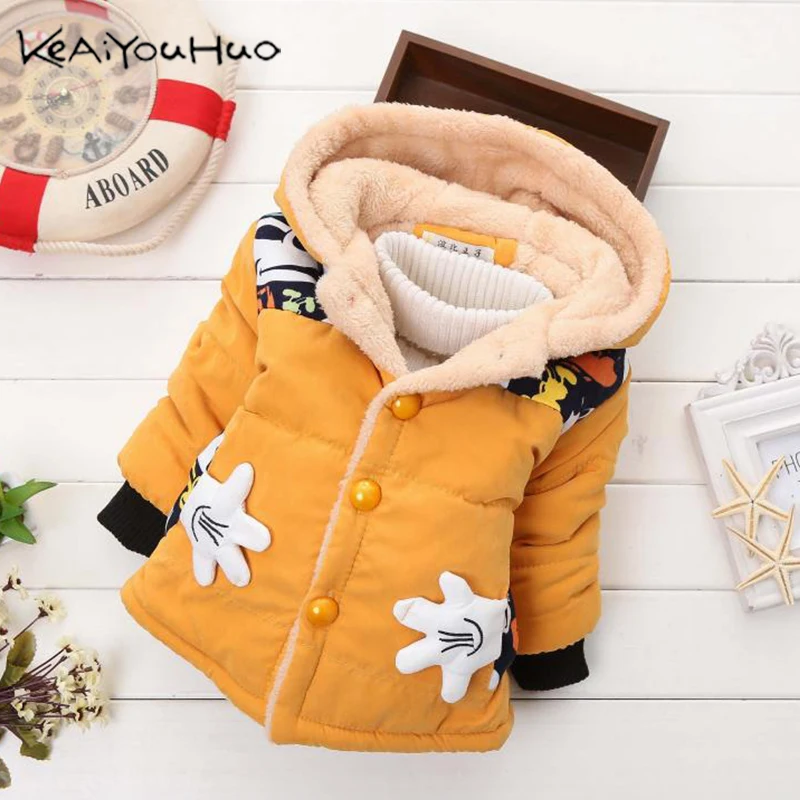 Winter Thick Jacket For Girls Boys Coats Christmas Casual Jacket Baby Kids Warm Coat 1 2 3 4 Yrs Children Hooded Outwear