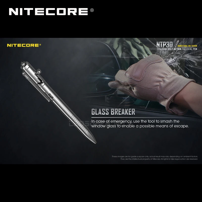 Multi-purposed Tool NITECORE NTP30 Titanium Bolt Action Tactical Pen