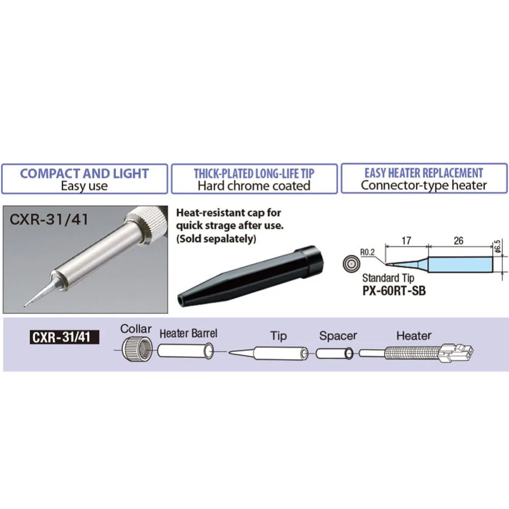 Japan GOOT CXR-31 CXR-41 Precision-Component Mounting-Board Soldering Iron Best for SMD Welding