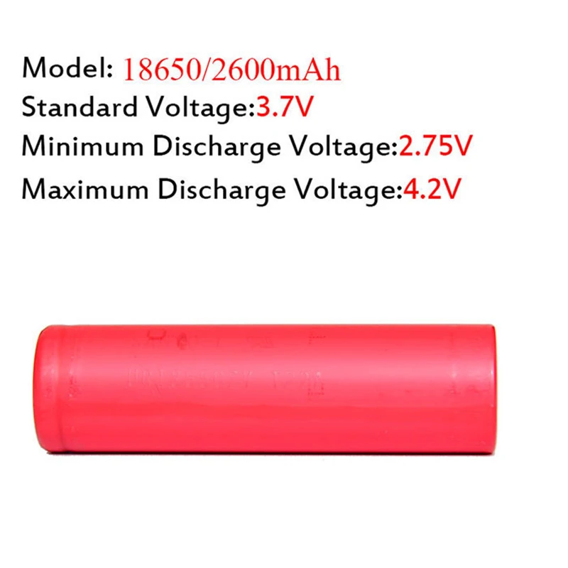 2x Original 18650 2600mAh for Sanyo Li-ion Rechargeable Battery +18650 Double Charger for Flashlight Headlight Toys