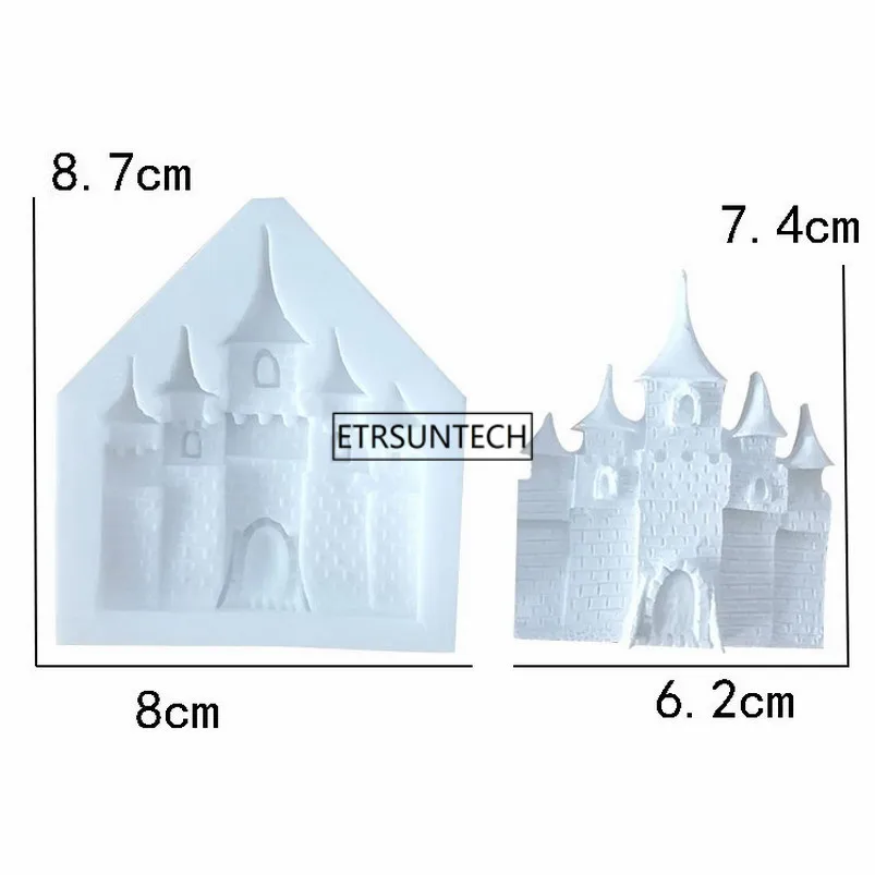 Silicone Fondant Mold Castle Church Wedding Christmas Cake Decoration Food Grade Silicone Molds DIY Sugar Craft Tools