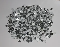 MEYA 1000pcs Of 1*1cm Mosaic Square Mirror Sticker With Back Tape , Mini Square Mirror Sticker&Murals