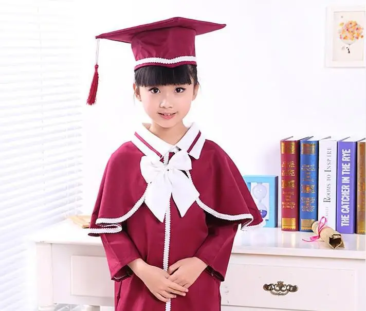 Nuovi Bambini Studente Abito Accademico Uniformi Scolastiche Costumi Scuola Materna Del Capretto di Laurea Ragazza Ragazzo Dr Vestito Medico Vestiti Con Il Cappello