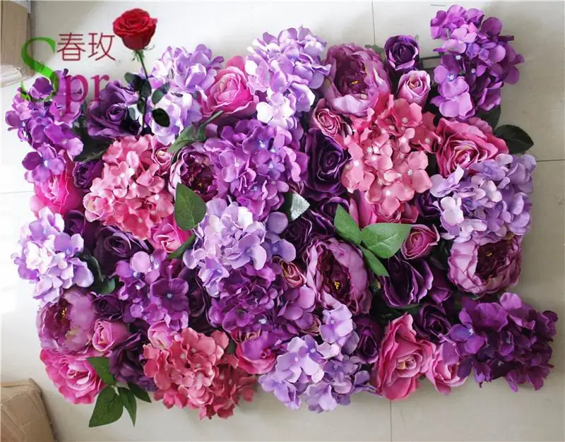 

SPR purple style Free Shipping 10pcs/lot Artificial rose peony &hydrangea flower wall wedding backdrop arch table flowe