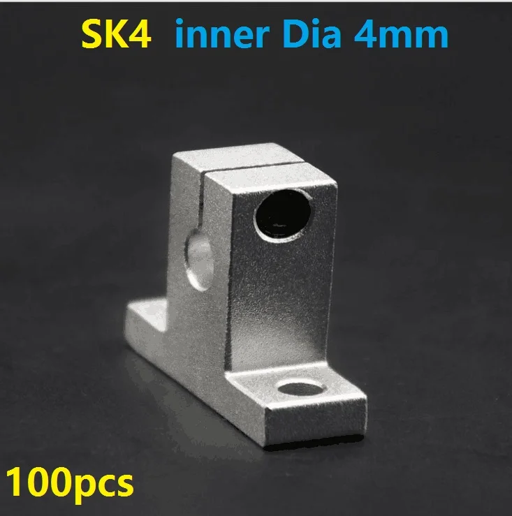 100pcs/lot SK4 linear bearing rail shaft support inner diameter 4mm XYZ Table CNC router 3d printer parts