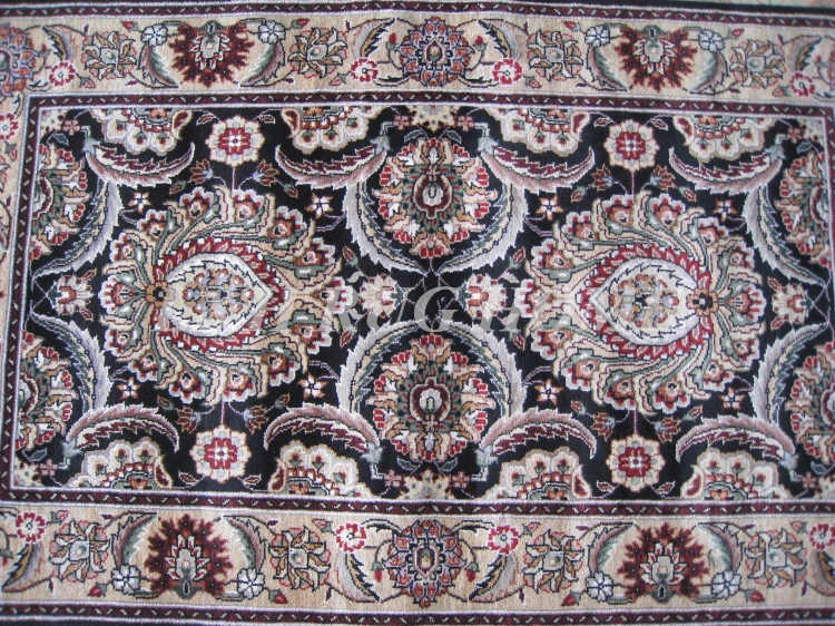 Free shipping 3'X5' 160 Line Persian carpet, Hand knotted persian rug, wool and silk, multi-colored dyed yarns