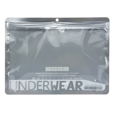 100PCS Clear Front Plastic Underwear Ziplock Packaging Bag DIY Reclosable Window General Use Bra Underpants Storage Pouches