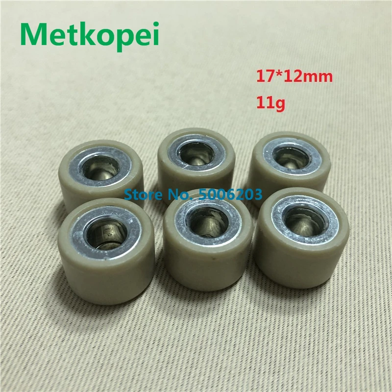 6PCS Scooter AN125 HS125T AN150 QS150 UA125 variator weight roller clutch pulley driven bead For Suzuki 125cc AN 125 11g