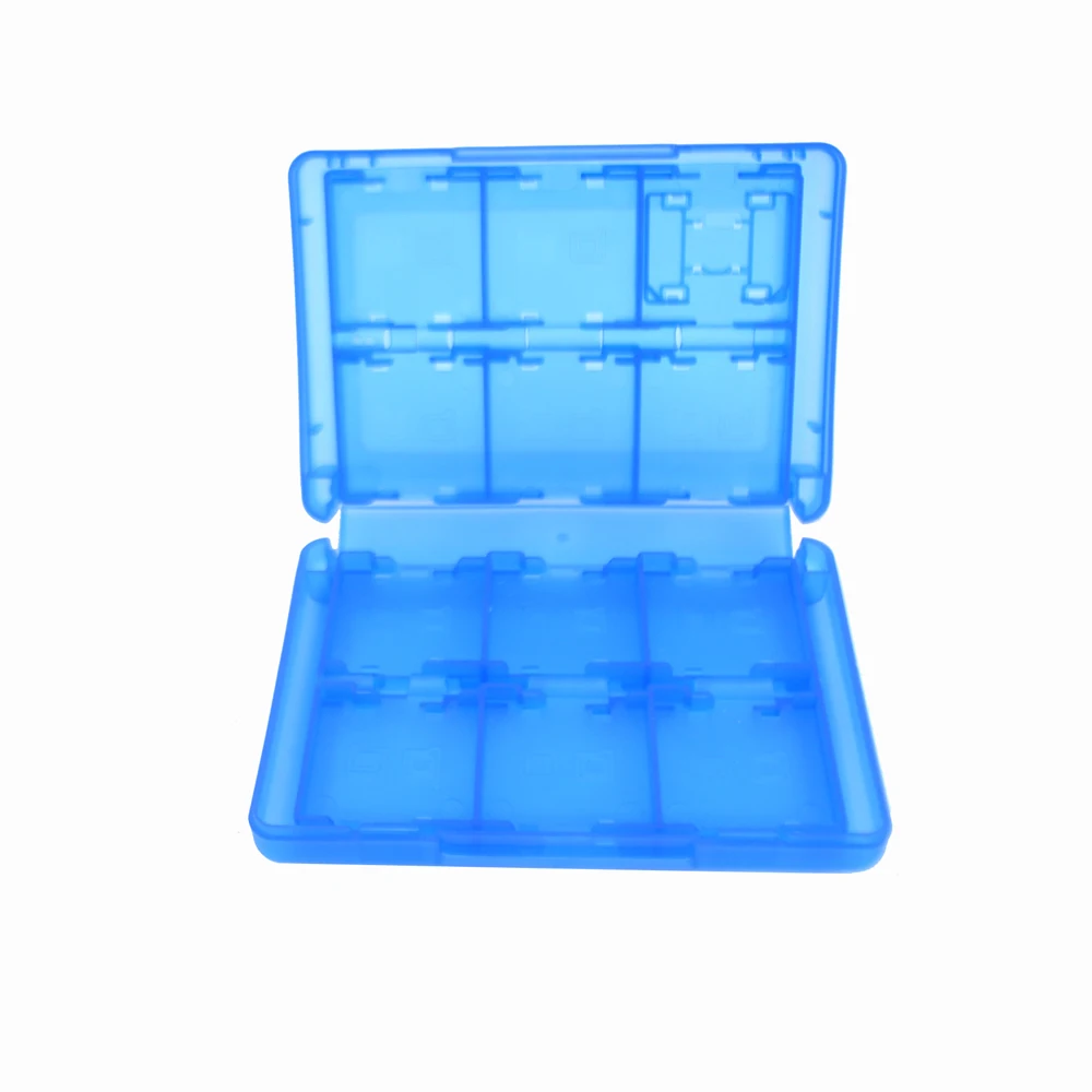 10pcs Multifunction 28 in 1 Protective Game card Cartridge Holder Case Box For DS-Lite /3DS-XL/LL blue
