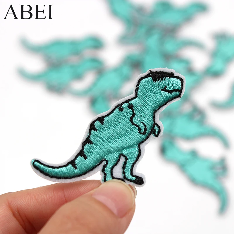 10pcs/lot Cartoon Dinosaur Patches Iron on Animals Appliqued for Kids Boys Jeans Sewing Clothing Motif Badge Diy Stickers Logo - view 2