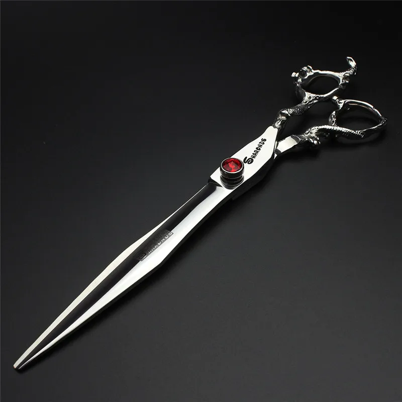 Dragon Scissors personality red blue gem 8 inch hairdresser special professional cutting scissors tool Stainless steel scissors