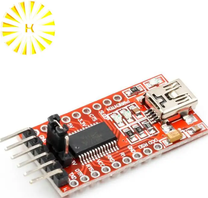 

FT232RL Модуль последовательного адаптера FTDI USB 3,3 В 5,5 В к TTL для мини-порта