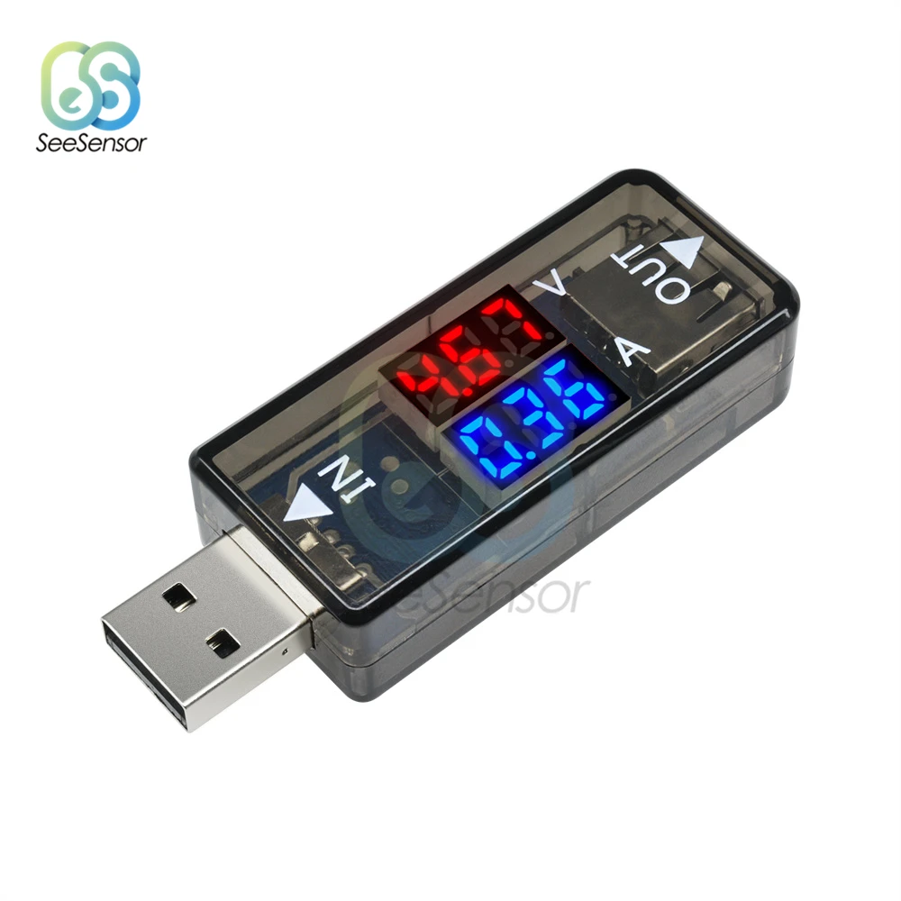 

USB Current Voltage Charging Detector Mobile Power Current Voltage Voltmeter Ammeter USB Charger Tester Double Digital Display