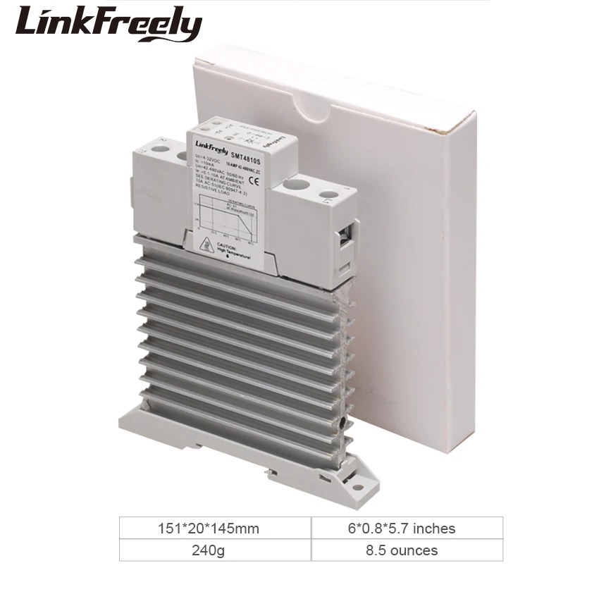 TRA48D40M Intelligent Integrated Heat Sink SSR Relay 3V 5V 12V 24V DC In DIN Rail Voltage Solid State Relay Switch Board 40A