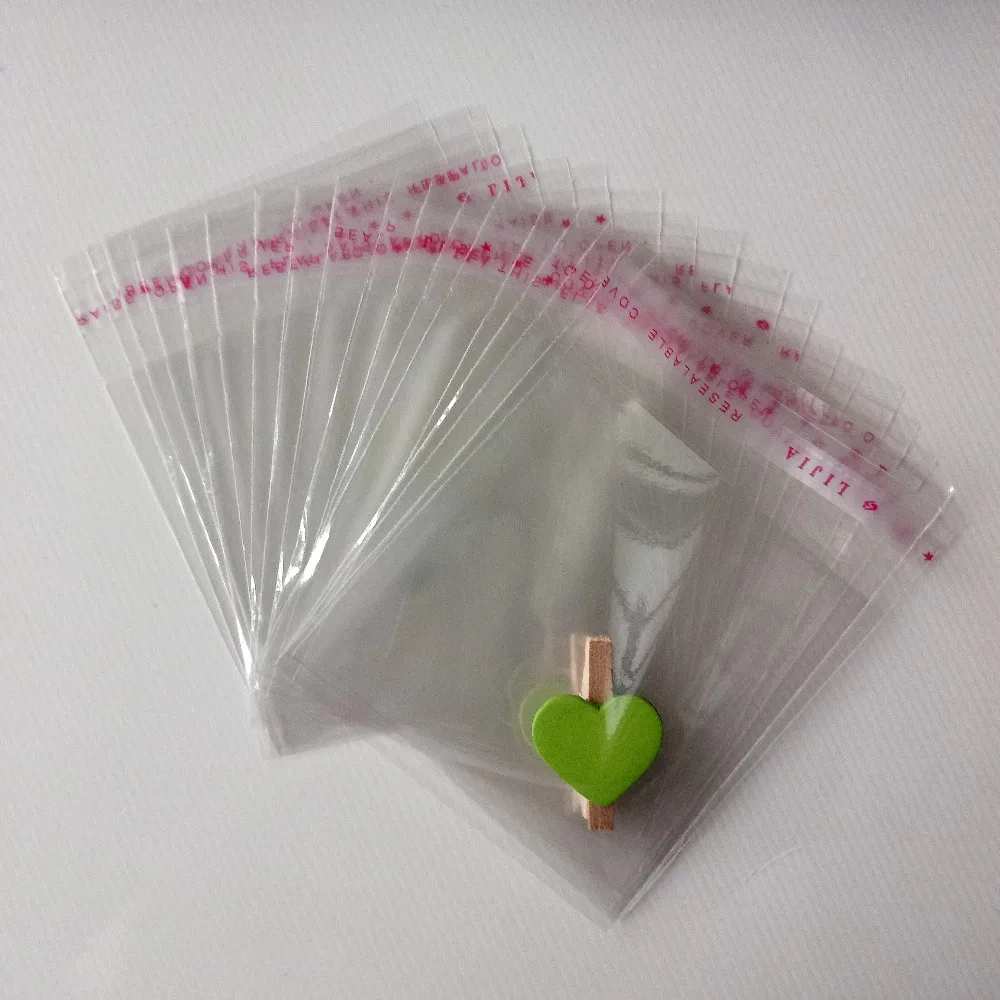 500PCS 7*12cm Clear Resealable Cellophane/BOPP/Poly Bags Transparent Opp Bag Packing Plastic Bags Self Adhesive Seal for gift