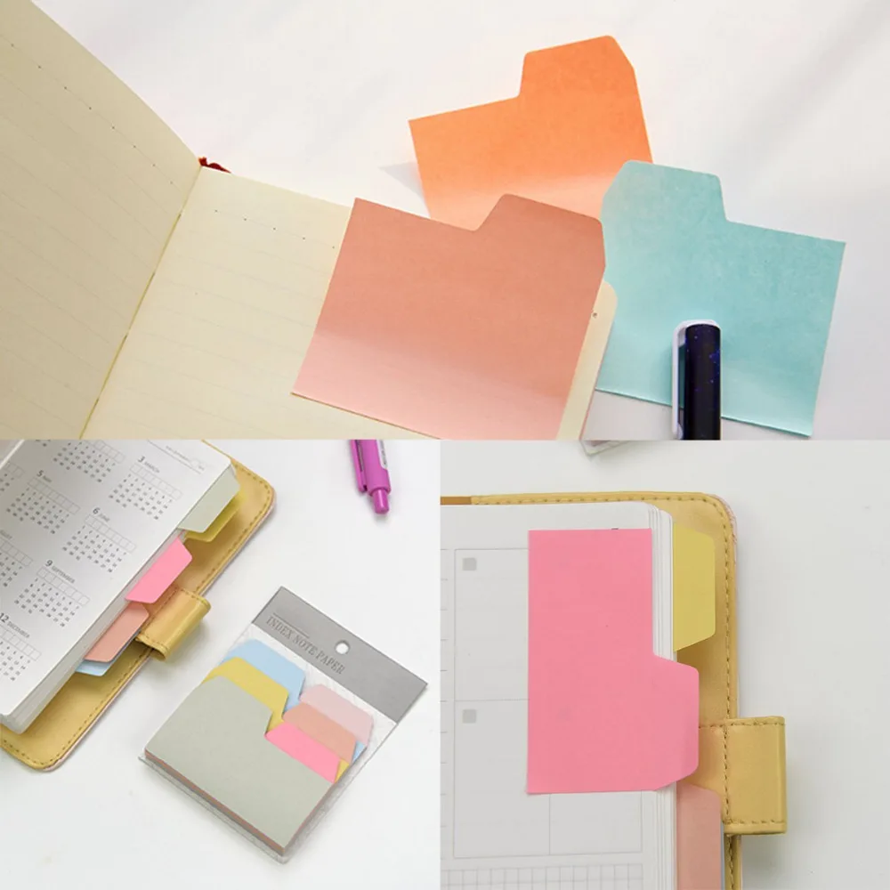 XRHYY 6 Color 180 Pieces Divider Sticky Notes Index Tabs Paper,90 Sheets/Pad, 2 Pads/Pack