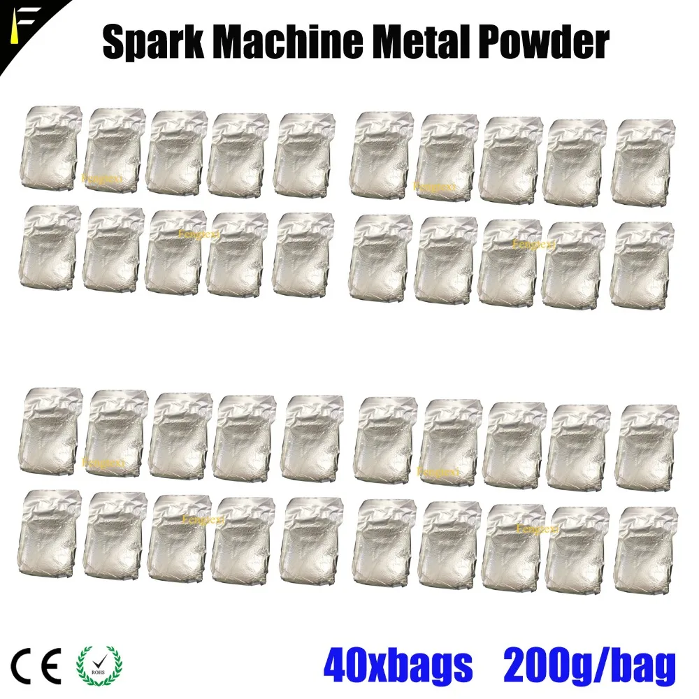 

40xBags DJ Diso Cold Spark Fountain Powder Spark Granulat 200g/bag Medium Ti Material Touchable Metal Spray Firework Powder