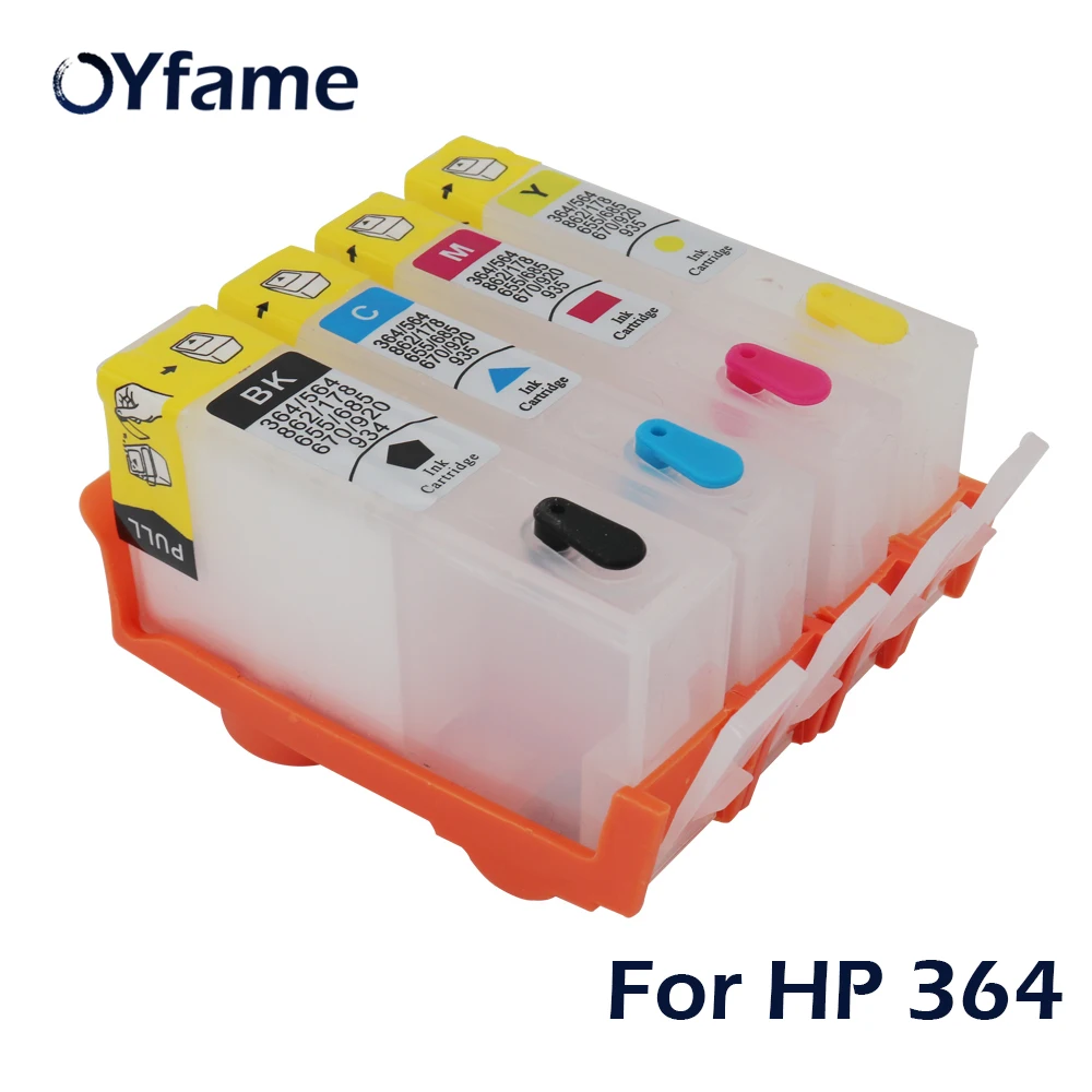 OYfame-cartucho de tinta con Chip ARC para impresora HP 364, recambio recargable para impresora HP364, B109a, B110a, B110c, B209a, 7510, 4 unidades