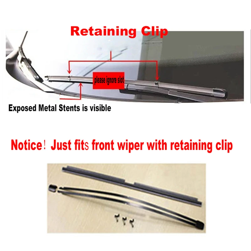 2Pcs/lot AAA-Grade Car Auto Vehicle Soft Rubber Refill For Pinch Tab Bayonet Side Pin Narrow Push Button Wiper Blades 8mm 26\