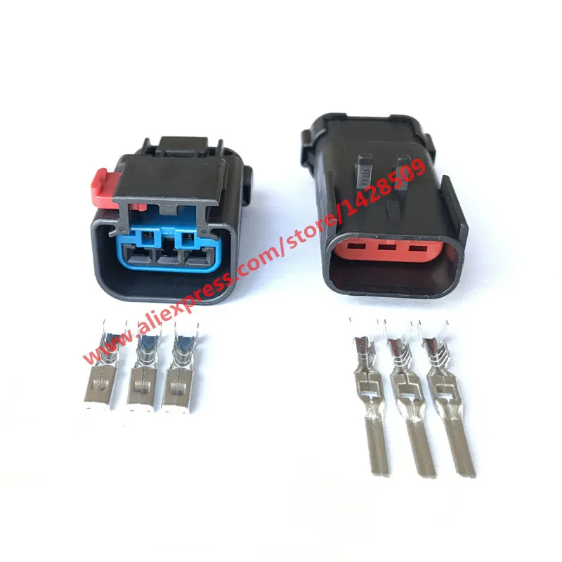 1 Set 54200308 54200312 Headlight Wiring Connector Pigtail FCI Apex 2.8mm Waterproof Automotive Plugs 3 Pin Female Male