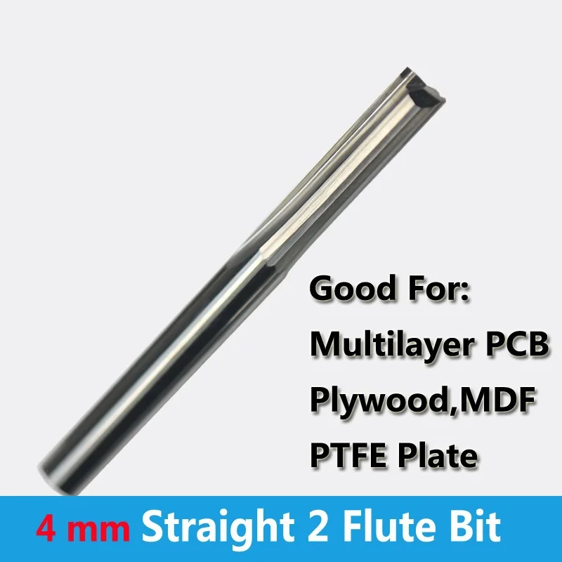 1pc 3.175mm SHK Two Flutes Straight Carving Tools Double Flutes CNC Router Bits Straight Engraving Cutters