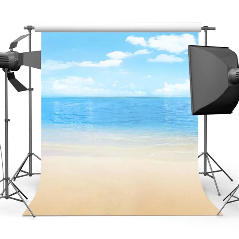 

Photography Background Blue Sea Sky Beach for Children Backdrop Photographic CM-5072