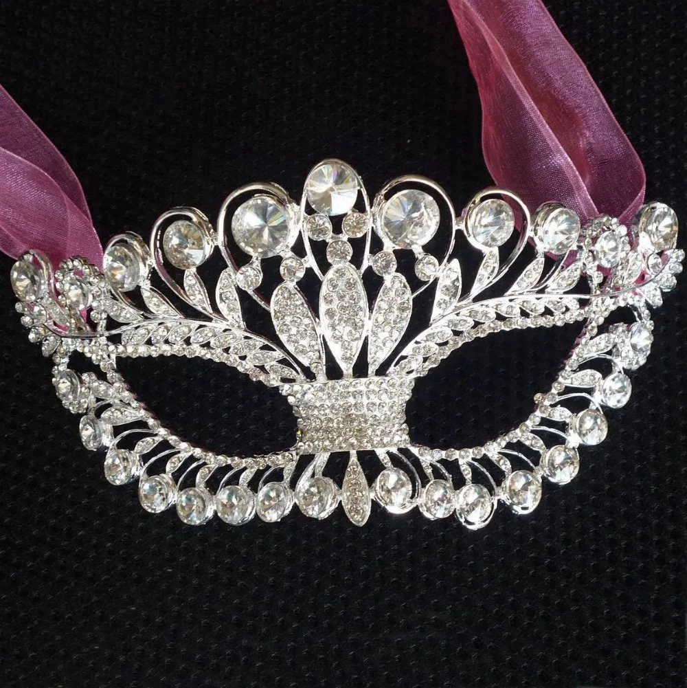 

Princess Crown Rhinestones Mask, Mystery Mask, Handmade Dance Masks