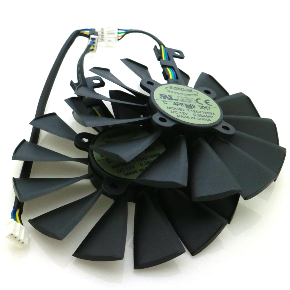 T129215BM T129215SM 12V 0.25A 95mm VGA Fan For ASUS GTX1080Ti GTX1070Ti GTX1050Ti RX580 RX570 RX470 Graphics Card Cooling Fan