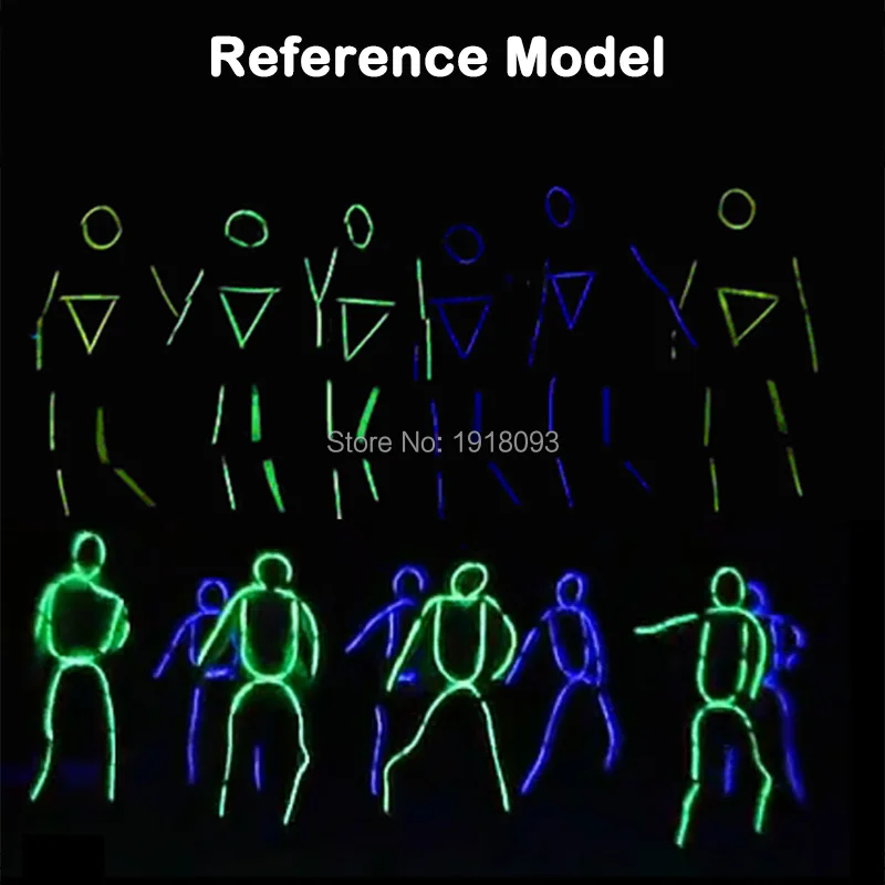 For DIY EL Clothes LED Strip Neon Cold light Dance Fashion Talent Show LED Suits Illuminated Glowing Matchstick Men Clothing