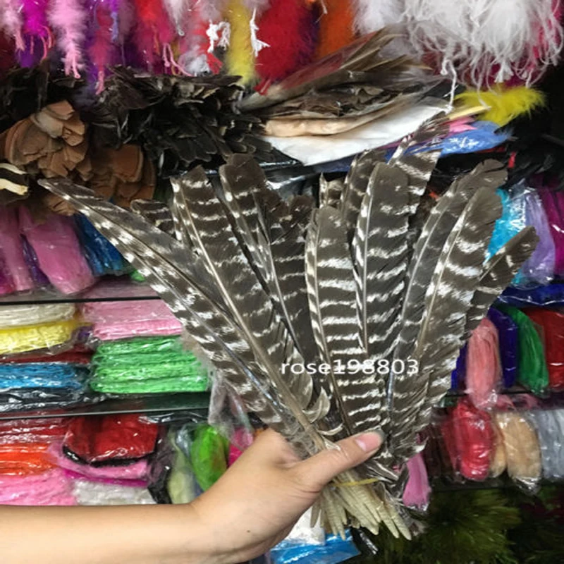 Wholesale!  100 pcs Turkey Natural Feathers 12-14inch / 30-35cm