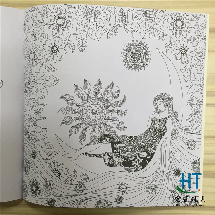 24 Pages Fairy Tale Magical Dreams Coloring Book For Children Adult Relieve Stress Kill Time Graffiti Painting Drawing Art Book
