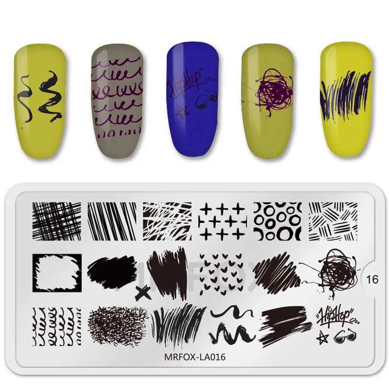 6.5*12.5CM acciaio inossidabile astratto acquerello linee di Graffiti immagine Nail Art stampante di immagini fai da te Manicure stencil Nail Stamping P