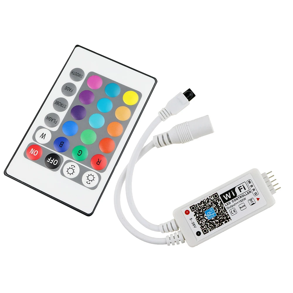 

DC12V LED MIni WIFI RGBW Controller with 24key remote IOS/Android Mobile Phone wireless for RGB / RGBW LED Strip free shipping