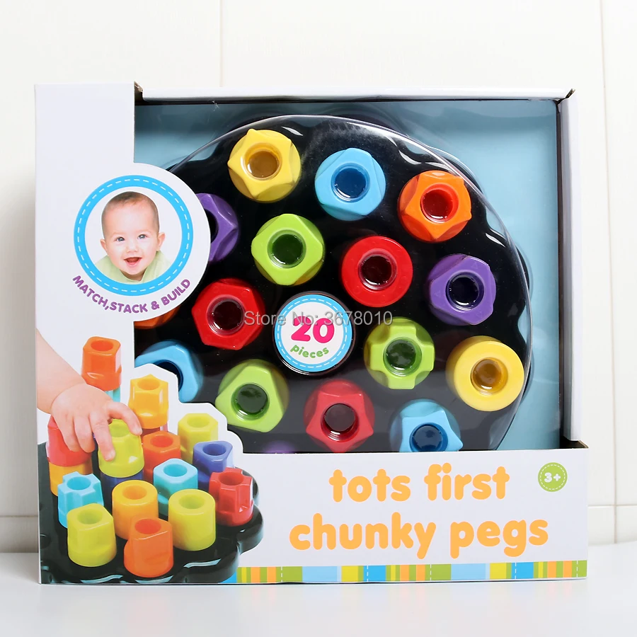 Tots First Chunky Pegs,Learning to Match, stack, build and sort the pegs in all kinds of shapes and sizes Educational toys