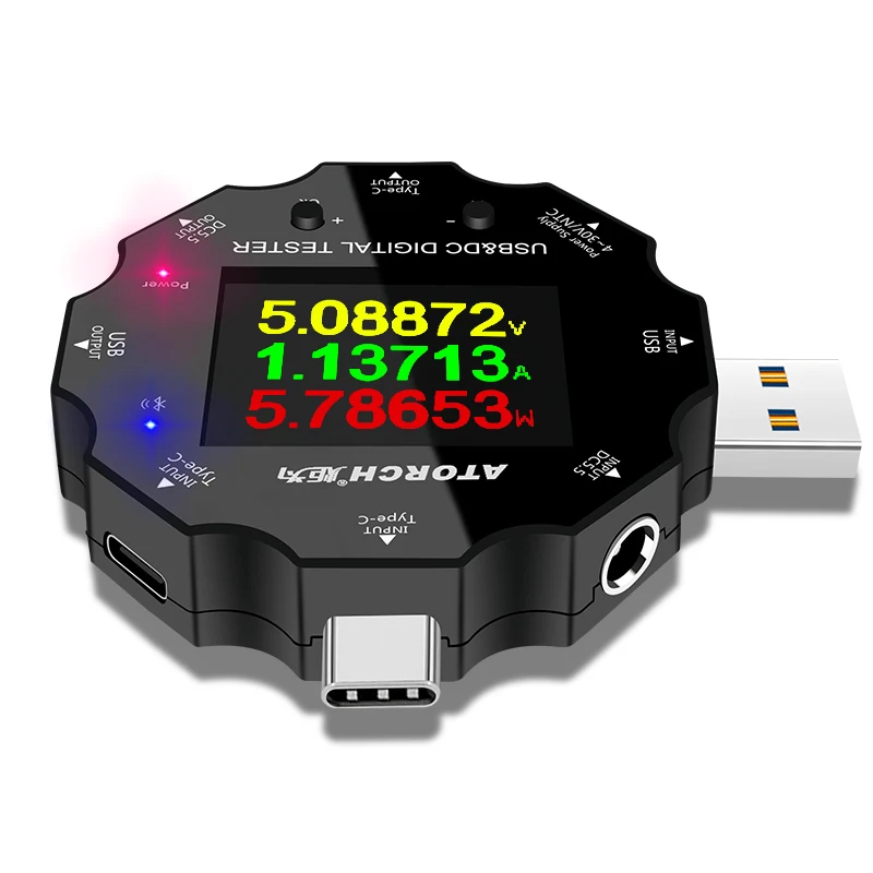 Probador USB 18 en 1 UD18 DC5.5, voltímetro Digital tipo C PD DC, cargador de banco de energía, amperímetro de corriente de voltaje, medidor Detector con aplicación