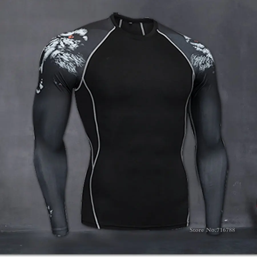 2019 Rashgard T Shirt Men Black Panther T Shirts Compression Shirt Fitness Tight Bodybuilding T-shirts Gyms MMA Rashguard Top