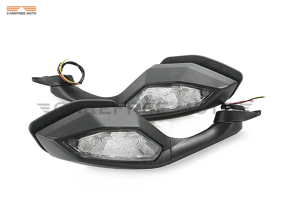 Black Motorcycle Rearview Mirror LED Turnt Signal Light Case for Yamaha YZF-R1 R1 2015-2017 YZF-R6 R6 2017