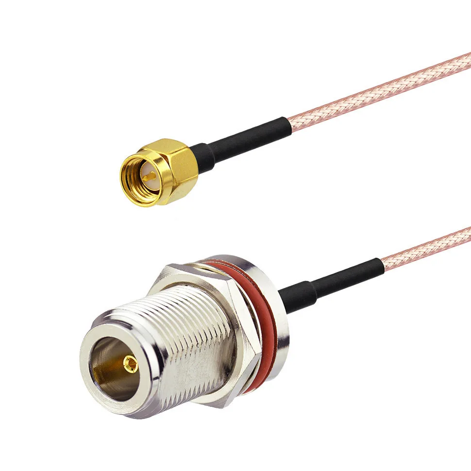 Eightwood RF coaxial coax cable assembly SMA male to N female bulkhead  RG316 Cable 6'' for Wireless Router