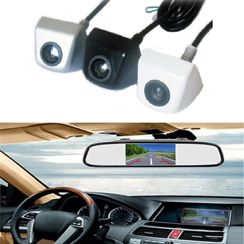 

LED screw external reversing camera 4.3"LCD car navigation 7"LCD rearview Parking system Backup Kit Waterproof car accessories
