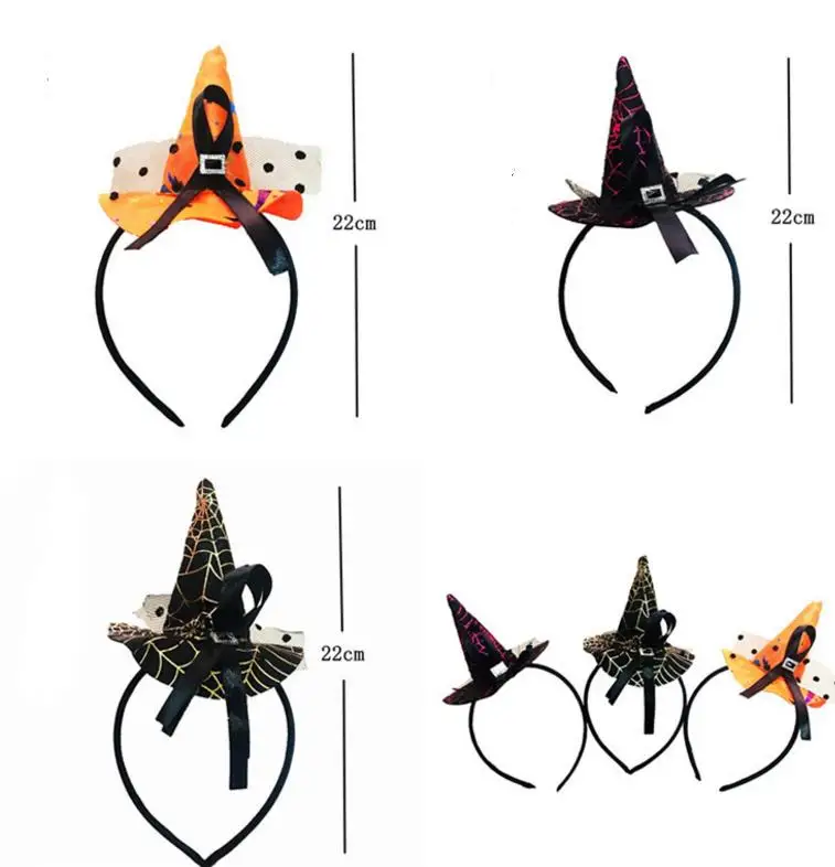 

Mini witch hat headband cobweb dots veil cap Easter halloween fancy dress costume accessory Party headdress scary presents