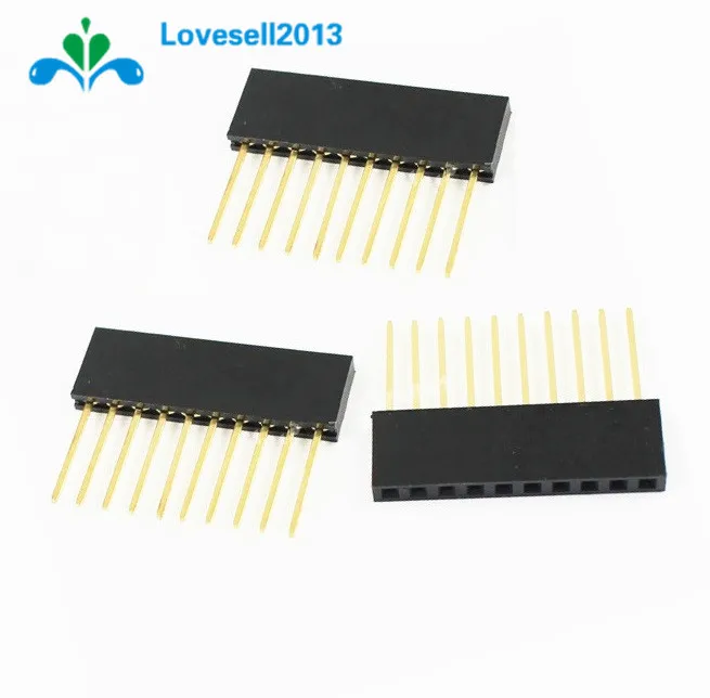 5pcs 10 Pin Single Row Stackable Shield Female Header 2.54mm Pitch for Arduino