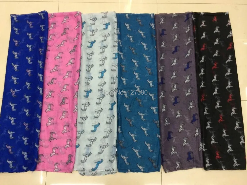 2015 Fashion Horse Print Scarf Women Animal Scarf Shawl Wrap Horse Scraves Hijab  Wholesale 10pcs/lot Free Shipping